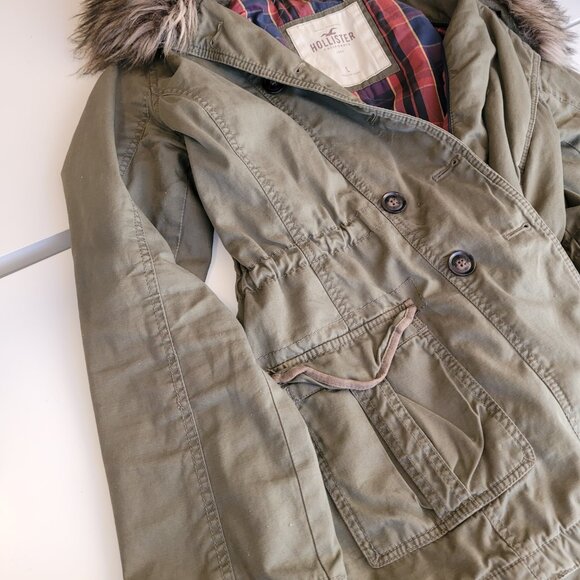 Hollister Women’s Jacket Large Military Green Jacket - Picture 8 of 12